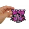 Bad Girl Biker Patch Bad Girl Motorcycle Patcg, Small Embroidered Iron on Patches shown on hand for size comparison