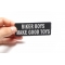 Biker Boys Make Good Toys Patch | Embroidered Patches Biker Boys Make Good Toys Patch, Biker Saying Patches shown on hand for size comparison