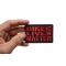 Biker Lives Matter Red Patch Biker Lives Matter Patch, Biker Saying Patches shown on hand for size comparison