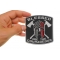 Blessed Are The Courageous Firefighter Patch shown on hand for size comparison