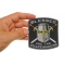 Blessed Are The Peacemakers Knight Christian Patch shown on hand for size comparison