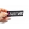 Breast Cancer Survivor Pink Ribbon Patch | Embroidered Patches Breast Cancer Survivor Pink Ribbon Patch shown on hand for size comparison