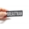 Breastman Patch Breastman Funny Iron on Patch shown on hand for size comparison