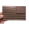 Brown Subdued American REVERSED Flag Patch Brown Subdued American REVERSED Flag Patch shown on hand for size comparison