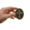 Christian Cross Oval Patch | Embroidered Patches Christian Cross Oval Patch shown on hand for size comparison