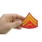 Corporal Marine Patch Corporal Red Iron on Patch shown on hand for size comparison