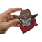 Cowboy Skull Small Patch | Embroidered Patches Cowboy Skull Patch, Biker Skull Patches shown on hand for size comparison
