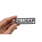 DILLIGAF Patch Black On White DILLIGAF Patch, Biker Saying Patches shown on hand for size comparison