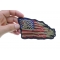 Don't Tread on Me Tattered US Flag Patch Old American Flag Patch, Small Embroidered Iron on Patches shown on hand for size comparison