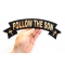 Follow The Son Large Rocker Patch | Embroidered Patches Follow The Son Patch, Large Rocker Patches shown on hand for size comparison