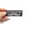Free Mustache Rides Patch, Funny Patches for Adults shown on hand for size comparison