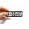 Freedom Isn't Free Patch BW Freedom Isn't Free Patch, Patriotic Saying Patches shown on hand for size comparison