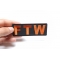 FTW Orange Patch FTW Patch, Biker Saying Patches shown on hand for size comparison