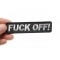 Fuck Off Patch Fuck Off Naughty Iron on Patch shown on hand for size comparison