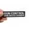 Gun Control Use Both Hands Patch shown on hand for size comparison