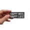 Happy Wife Happy Life Patch | Embroidered Patches Happy Wife Happy Life Funny Iron on Patch shown on hand for size comparison