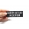 I Am My Sister's Keeper Patch In Black And White | Embroidered Patches I Am My Sister's Keeper Patch, Funny Patches for Ladies shown on hand for size comparison