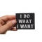 I Do What I Want Patch | Embroidered Patches I Do What I Want Funny Iron on Patch shown on hand for size comparison