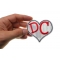 I Love DC Heart Patch | Embroidered Patches I Love DC Heart Novelty Iron on Patch shown on hand for size comparison