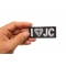 I Love JC Patch | Embroidered Patches I Love JC Patch shown on hand for size comparison