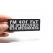 I'm Not Fat I'm Overstuffed With Awesomeness Patch | Embroidered Patches I'm Not Fat I'm Overstuffed With Awesomeness Iron on Morale Patch shown on hand for size comparison