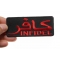 Infidel Patch Red With Arabic shown on hand for size comparison