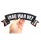 Iraq War Vet Patch, Large Rocker Patches shown on hand for size comparison