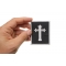 Jesus Cross Small Patch | Embroidered Patches Jesus Cross Small Patch shown on hand for size comparison