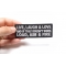 Live Laugh Love and If That Doesn't Work Load Aim and Fire Funny Iron on Patch shown on hand for size comparison