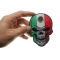 Mexican Flag Skull Small Patch Mexican Flag Skull Patch, Skull Patches shown on hand for size comparison