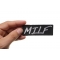 Milf Patch | Embroidered Patches Milf Patch, Funny Patches for Adults shown on hand for size comparison
