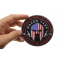 Molon Labe 2nd Amendment Patch | Embroidered Patches Molon Labe Spartan Helmet Patch, Small Embroidered Sew on Patches for Leather Vests shown on hand for size comparison