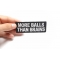 More Balls Than Brains Patch More Balls Than Brains Funny Iron on Patch shown on hand for size comparison