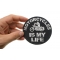 Motorcycles Is My Life Biker Saying Iron on Patch shown on hand for size comparison