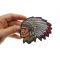 Native American Indian Head Dress Patch Indian Chief Patch, Small Embroidered Sew on Patches for Leather Biker Vests shown on hand for size comparison
