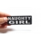 Naughty Girl Patch | Embroidered Patches Naughty Girl Patch, Funny Patches for Adults shown on hand for size comparison