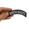 North Dakota Patch North Dakota Patch Iron on State Rocker shown on hand for size comparison