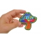 Peace Mushroom Patch Psychedelic Hippie | Embroidered Patches Peace Mushroom Novelty Iron on Patch Psychedelic Hippie shown on hand for size comparison