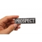 Prospect Patch 3.5 Inch White Prospect Patch, Motorcycle Club Patches for Bikers shown on hand for size comparison