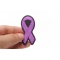 Purple Ribbon Patch For Breast Cancer Survivors | Embroidered Patches Purple Ribbon Patch For Breast Cancer Survivors shown on hand for size comparison