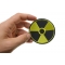 Radioactive Patch | Embroidered Patches Radioactive Novelty Patch shown on hand for size comparison