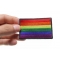 Rainbow Flag Patch Rainbow Flag LGBTQ Iron on Novelty Patch shown on hand for size comparison