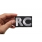 RC Patch White RC Patch, Biker Saying Patches shown on hand for size comparison
