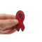 Red Ribbon Aids Awareness Patch Red Ribbon Aids Awareness Patch shown on hand for size comparison