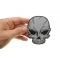 Reflective Small Cracked Skull Patch | Embroidered Patches Reflective Skull Patch, Biker Skull Patches shown on hand for size comparison