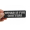 Rehab Is For Quitters Funny Iron on Patch shown on hand for size comparison