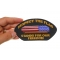 Respect Our Flag Patriotic Iron on  Cap Patch shown on hand for size comparison