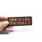 Ride It Like You Stole It Patch, Biker Saying Patches shown on hand for size comparison