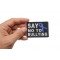 Say No To Bullying Blue Ribbon Patch | Embroidered Patches Say No To Bullying Blue Ribbon Patch shown on hand for size comparison