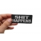 Shit Happens Patch, Funny Patches for Adults shown on hand for size comparison